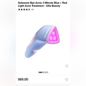 Solawave Blue and Pink Light Acne Treatment Device. New sealed in box.